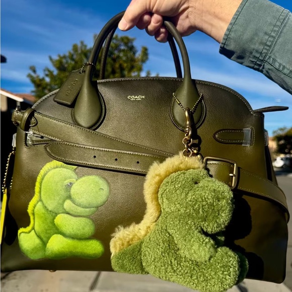 Coach Handbags - Coach Olive Green Bag with Dinosaur Design